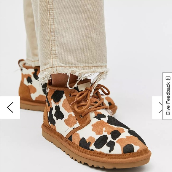 used fair condition men's size 10 Ugg Neumel Cowprimt Shoes Fur inside fall - Picture 4 of 11